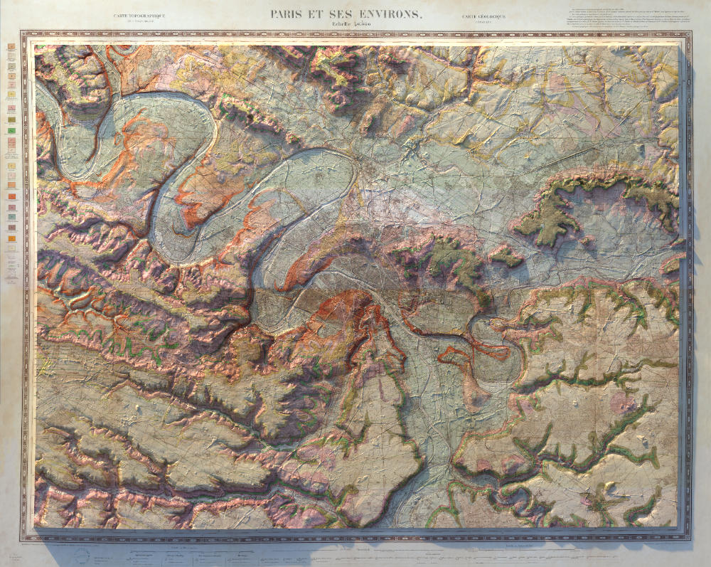 carte géologique ancienne de paris et ses environs